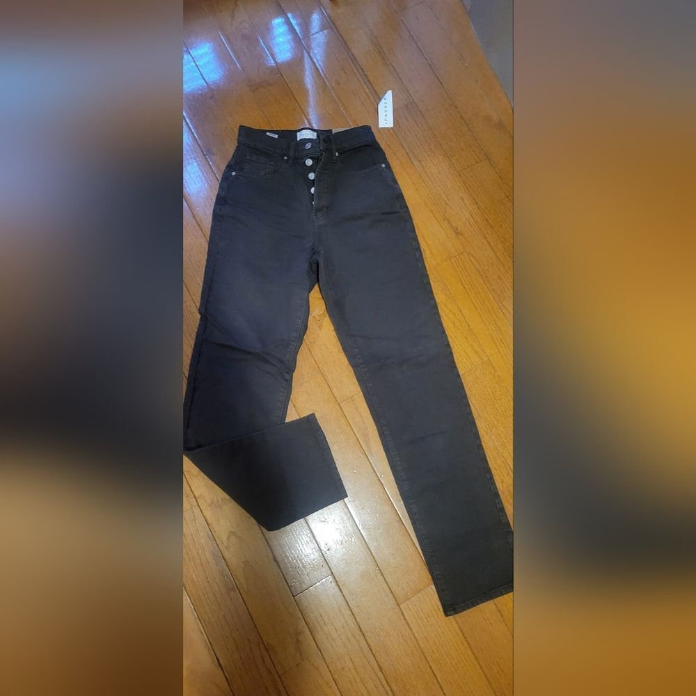 PACSUN DAD JEANS HIGH RISE RELAXED STRAIGHT LEG SIZE 23 (HICKORY COLORED)